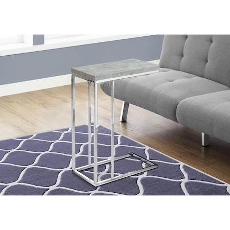 Gfancy Fixtures 25.25 in. Grey Cement Particle Board & Chrome Metal Accent Table GF3094716